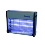 IWATA Electronic Insect Killer (indoor use) CM14IK-02 Product Specifications Electronic insect killer (indoor use) • 26 watts power • 2×8 watts insect light fluorescent tube (T5/BL) with electric grid • With on/off switch • Aluminum alloy • Fully protected outer mesh • Large collection tray for easy cleaning • Wall hanging with chain, desktop or floor standing Dimension: (L)13”x(W)3.5”x(H)10”