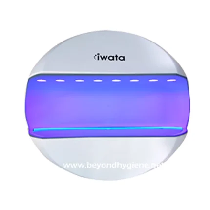 UV sterilizer for home or office use, featuring blue LED light for effective disinfection of small objects and accessories, branded iwata.