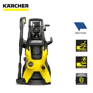 Karcher high-pressure washer with EU-made pump, water-cooled motor, and adjustable power settings, ideal for cleaning tasks. Durable and efficient for both residential and commercial use.