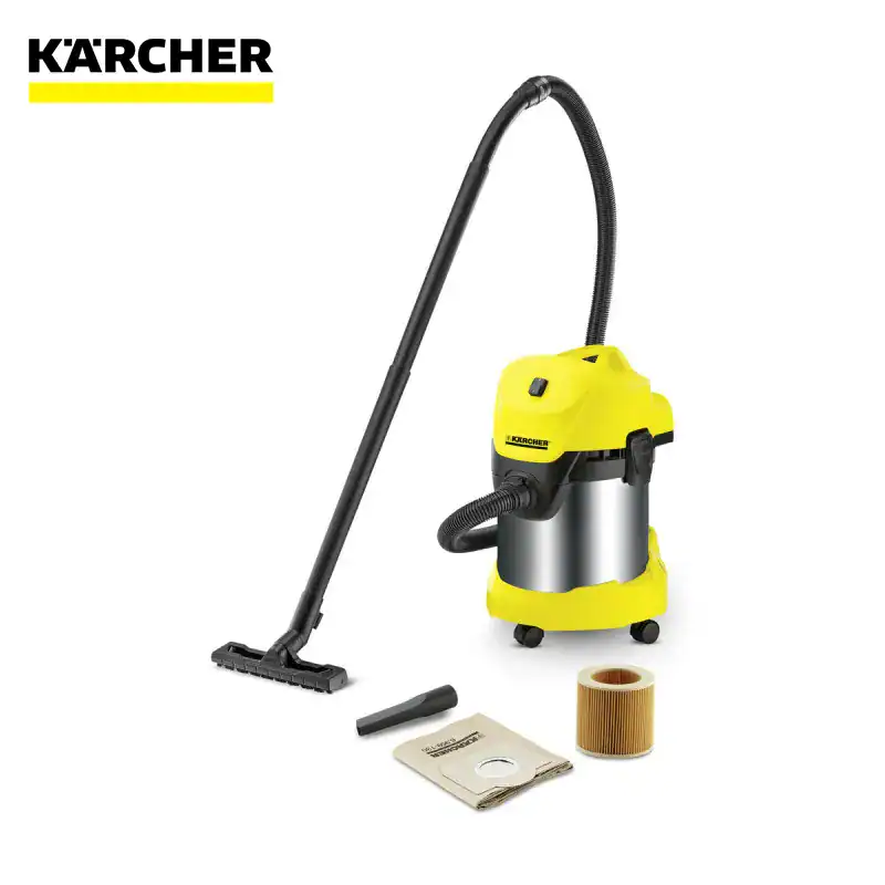 Kärcher industrial vacuum cleaner with accessories, ideal for deep cleaning and maintenance. Perfect for commercial and industrial cleaning needs in Asia.