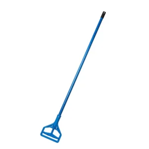 Blue dustpan and long-handled cleaning brush for janitorial and commercial cleaning services | Beyond Hygiene Asia.