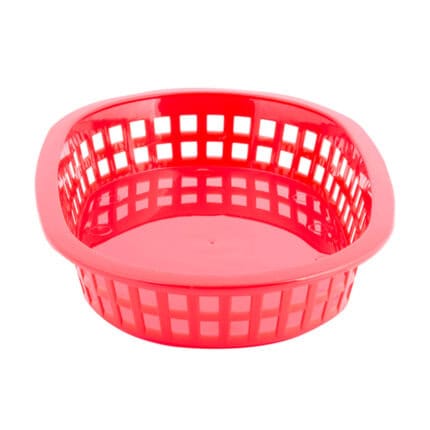 Plastic pink laundry basket for household organization and storage, lightweight and durable, ideal for laundry or organizational needs at Beyond Hygiene Asia.