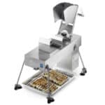 Edlund 356XL Electric Slicer w/ 3/16″ Blades Stock No. 35799 Power: 220V Other Information: The new 350XL Series of slicers are designed to handle larger items and more of them. – Perfect for slicing cooked chicken breasts for fajitas, caesar salads, or larger beefsteak tomatoes. – The new pusher design allows operators to adjust the start cycle for product thickness, while maintaining complete safety. – Comes with two blade assemblies and two wash guards which eliminates downtime.
