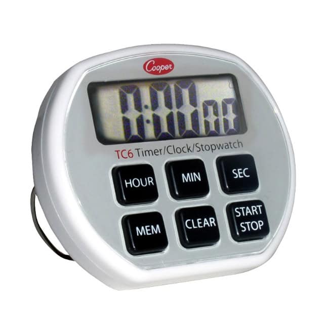 Digital timer clock with large display and control buttons, used for precise time management in hygiene and sanitation settings.