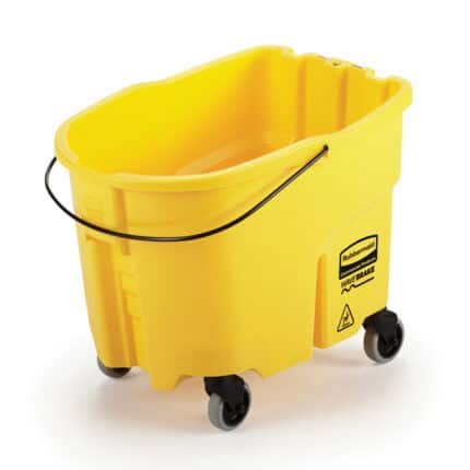 Rubbermaid Yellow Wavebrake Bucket w/ Caster Kit 35-qt.