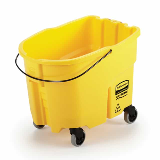 1004699_1.jpg Rubbermaid Yellow Wavebrake Bucket w/ Caster Kit 35-qt. - Image 1