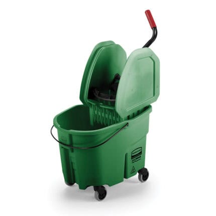 Rubbermaid Wavebrake 35 Qt Down Press Bucket And Wringer, Green