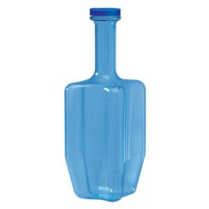 Blue plastic cleaning bottle for hygiene and sanitation products.