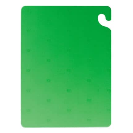 Green plastic ID badge holder with slot for card display for hygiene and safety protocols.