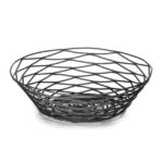 Tablecraft Artisan Round Basket 8×2″, Black
