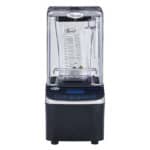 High-speed commercial blender with touch controls, perfect for restaurants and cafes, durable and easy to clean for food service hygiene and beverage preparation.