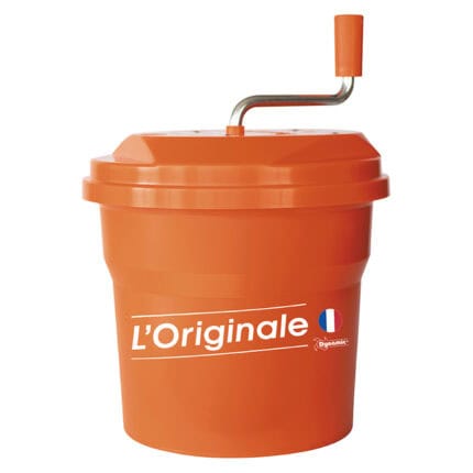 Bright orange laundry detergent bucket with a handle, branded L'Originale, emphasizing durable cleaning solutions for commercial and industrial hygiene needs across Asia.