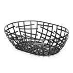 Tablecraft Complexity Oval Metal Basket 9x6x2″, Black
