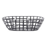 Tablecraft Complexity Oval Metal Basket 9x6x2″, Black - Image 2