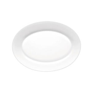 White ceramic dinner plate for commercial and restaurant tableware, clean and durable for food presentation. Perfect for hospitality, catering, and foodservice in Asia.