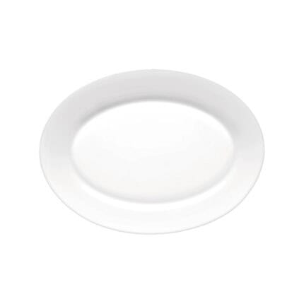 White ceramic dinner plate for commercial and restaurant tableware, clean and durable for food presentation. Perfect for hospitality, catering, and foodservice in Asia.
