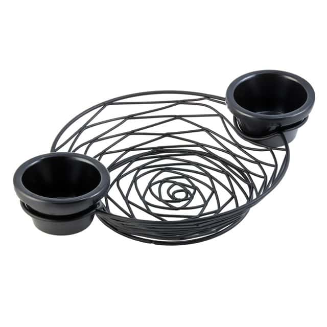 1016147_1.jpg Black wire spa foot bath with two ceramic bowls, designed for foot soak therapy and relaxation. Stylish and functional, ideal for wellness and spa treatments.
