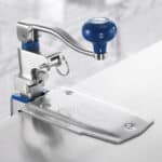 Stainless steel equipment lever handle, part of commercial hygiene and sanitation solutions at Beyond Hygiene Asia.