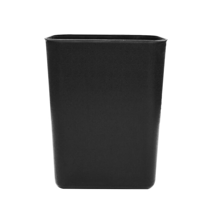 Black waste bin for hygiene and sanitation purposes in Asian healthcare or commercial facilities.