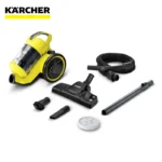 Karcher vacuum cleaner with multiple attachments for industrial and commercial cleaning, suitable for deep cleaning and maintenance for hygiene-focused businesses in Asia.