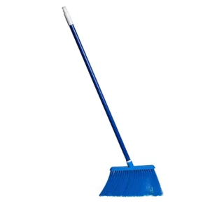 Blue cleaning broom with handle for janitorial services and sanitation solutions at Beyond Hygiene Asia.