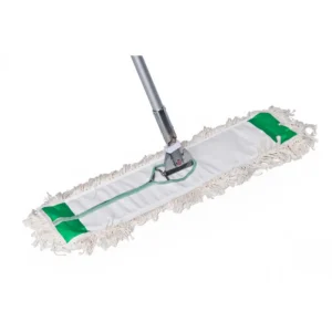Microfiber cleaning mop with adjustable handle for commercial and industrial cleaning.