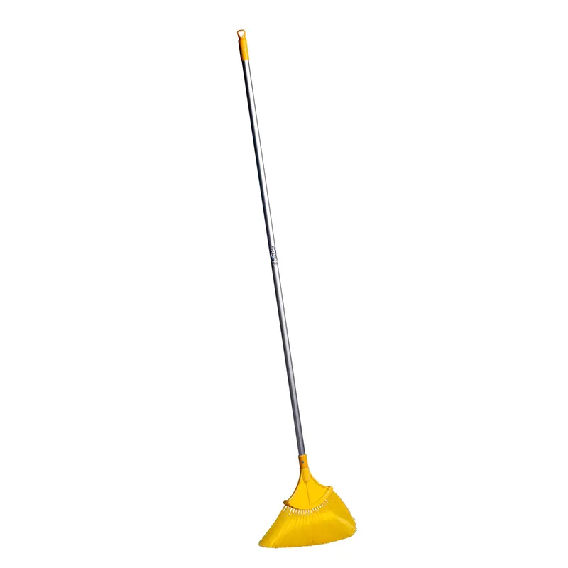 3 Professional cleaning mop with yellow mop head for commercial and industrial sanitation services.