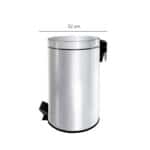 30L Stainless Steel Cylindrical Step Bin | Round Trash Can | Foot Pedal Bin | Waste Bin | 30 Liters