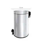 30L Stainless Steel Cylindrical Step Bin | Round Trash Can | Foot Pedal Bin | Waste Bin | 30 Liters