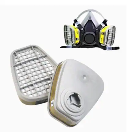 N95 respirator mask with replaceable filters, designed for industrial and cleanroom environments, offering high-level respiratory protection against airborne particles.