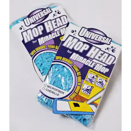 Mop head refill for miracle mop with super absorbent microfiber and chenille, ideal for efficient cleaning and hygiene purposes, perfect for professional cleaning services in Asia.