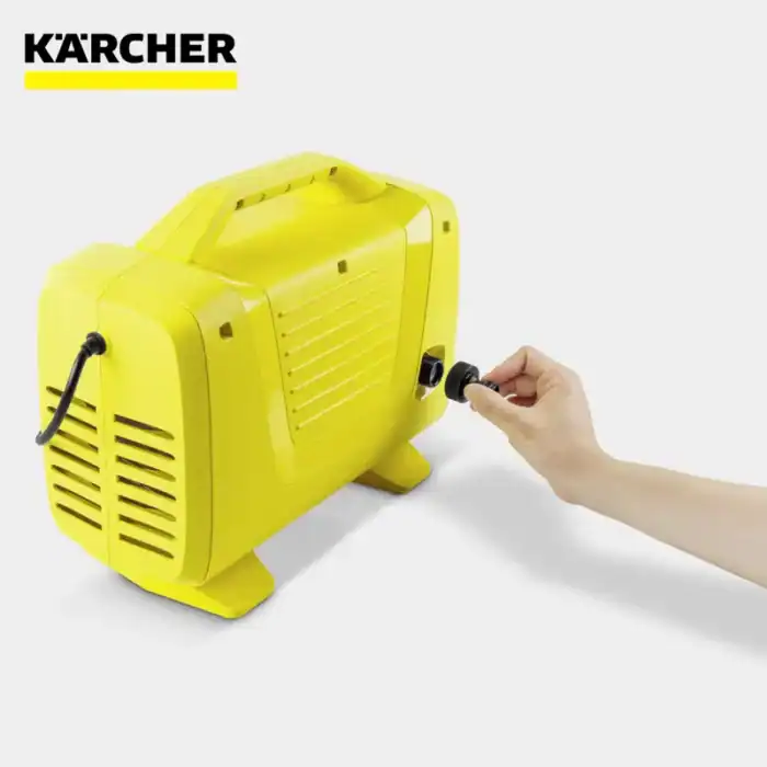 Kärcher industrial vacuum cleaner in bright yellow with hand adjusting controls, ideal for commercial cleaning and hygiene maintenance in Asia.