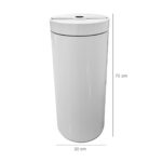 Modern white automatic hand sanitizer dispenser with sleek cylindrical design, perfect for hygiene stations, promoting cleanliness and safety.