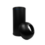 MaxBin 50L Metal Black Open Lid Trash Bin | Heavy-Duty Open Top Round Waste Can | 50 Liters