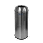 Stainless steel trash bin for hygienic waste disposal, ideal for commercial and public spaces, promoting cleanliness and sanitation.