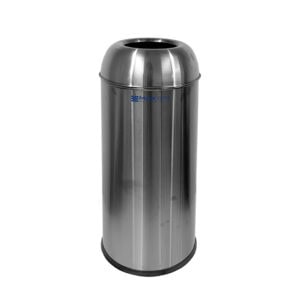 Stainless steel trash bin for hygienic waste disposal, ideal for commercial and public spaces, promoting cleanliness and sanitation.