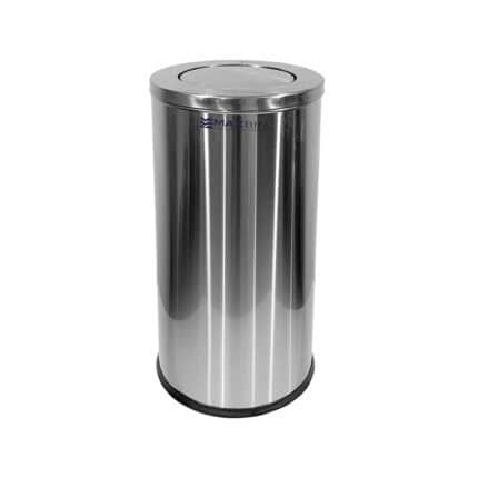 MaxBin 50L Stainless Steel Fingerprint-Free Swing Cover Trash Bin | Round Trash Can | 50 Liters