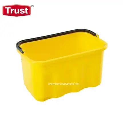 Yellow plastic mop bucket used in commercial cleaning by Beyond Hygiene Asia.