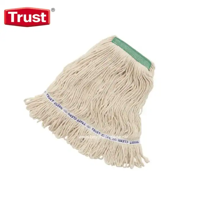 Trust microfiber cleaning mop head for efficient dust and dirt removal, ideal for commercial and household cleaning. Durable and easy to use for professional hygiene standards.