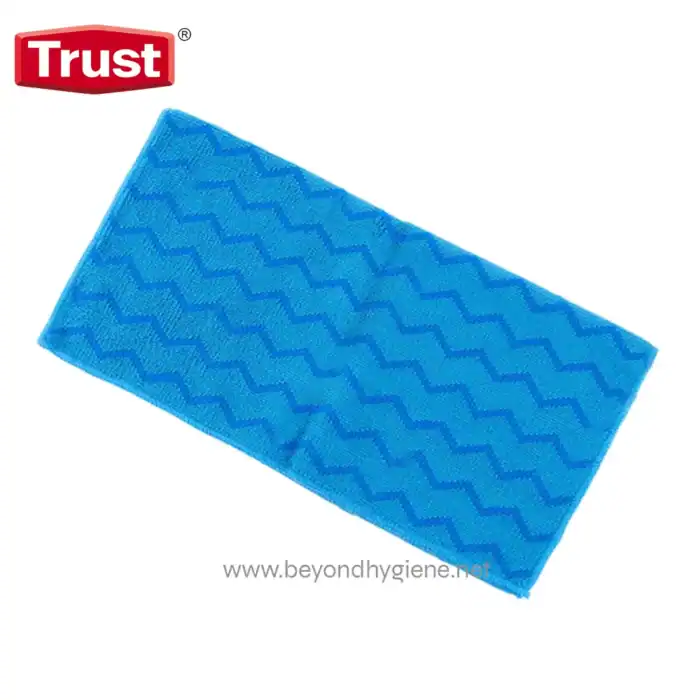 Blue microfiber cleaning cloth for hygiene and sanitation purposes at Beyond Hygiene Asia.