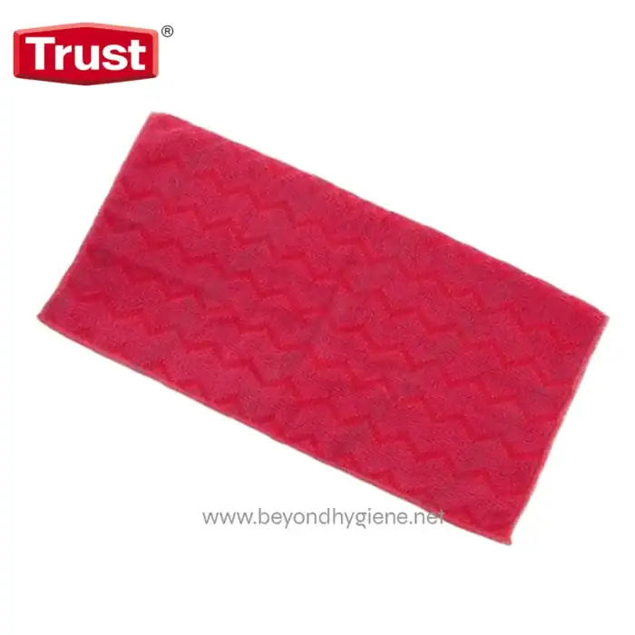 Trust hygiene cleaning cloth for surface and equipment sanitation, pink color, durable, high absorbency, essential for hygiene maintenance. Ideal for professional and commercial cleaning needs.