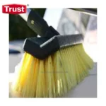 Sweeping broom with yellow bristles and black handle for industrial cleaning, ideal for commercial and institutional hygiene solutions in Asia.