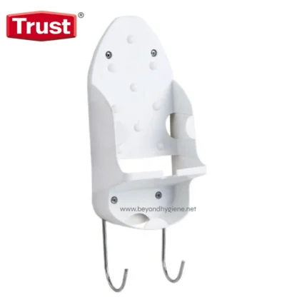 Trust hygiene product wall-mounted holder with hooks, ideal for sanitizers and cleaning supplies in Asia. Durable, easy installation for hygienic environments.