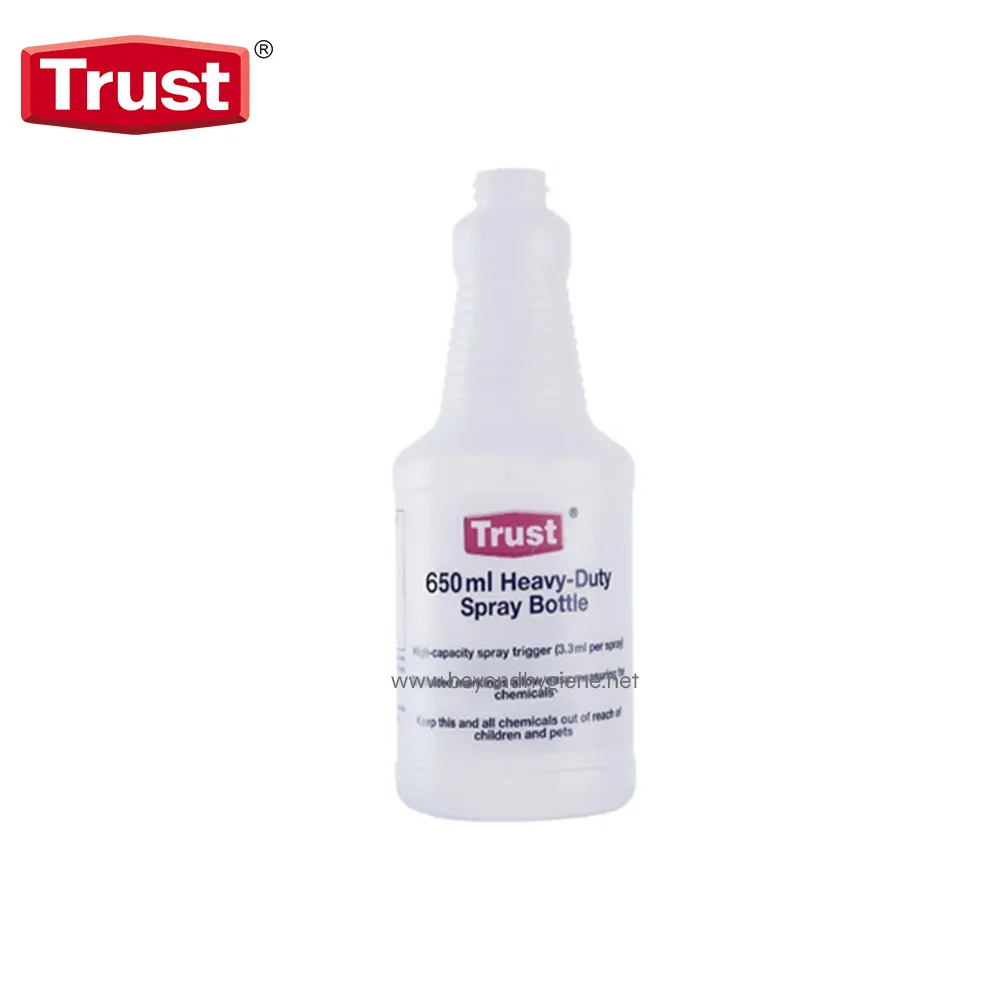 6952 Trust heavy-duty spray bottle for cleaning and disinfecting, 650ml capacity, durable trigger sprayer.