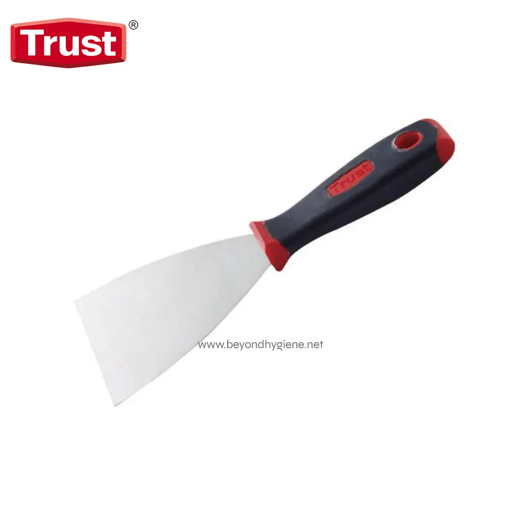 6981 Trust wall scraper with ergonomic handle, ideal for quick and efficient paint removal and wall cleaning; designed for professional and DIY cleaning tasks.