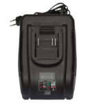 Charging station for battery-powered cleaning equipment, compact and easy to use. Suitable for industrial and commercial cleaning environments, with indicator lights for charging status.