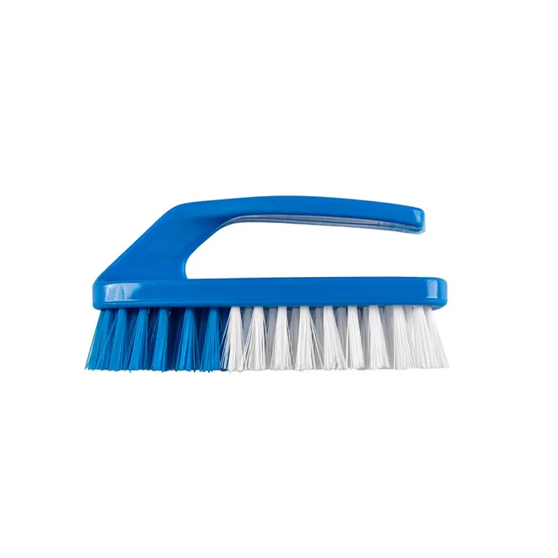PLASTIC SCRUB BRUSH (#810) Blue cleaning brush with plastic handle for hygiene and cleaning supplies.