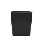 Stainless steel waste bin with black finish, ideal for modern hygiene and sanitation settings.