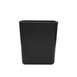 Stainless steel waste bin with black finish, ideal for modern hygiene and sanitation settings.