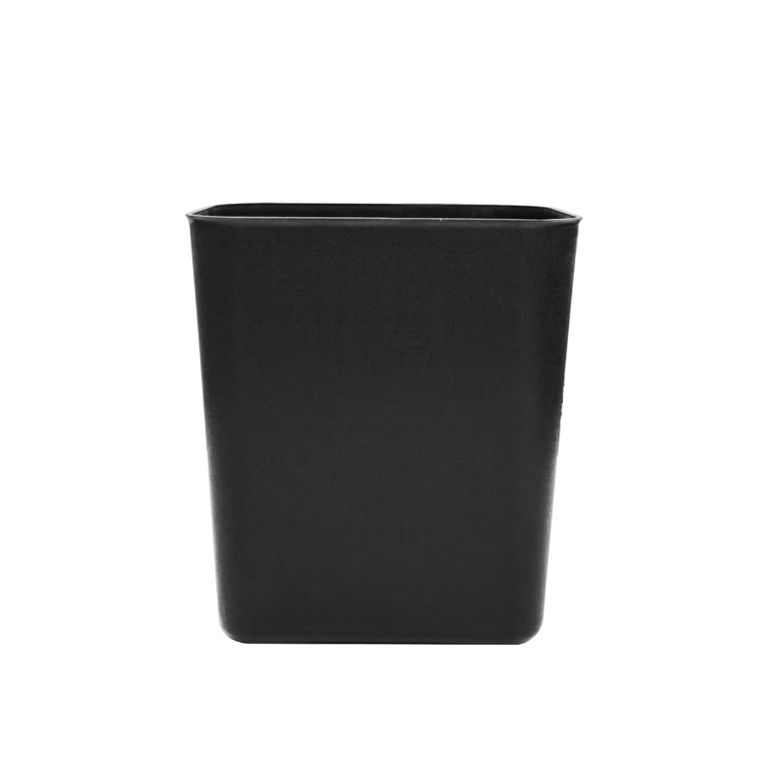 8L-Fire-Retardant-Trash-Bin-Front.jpg Stainless steel waste bin with black finish, ideal for modern hygiene and sanitation settings.